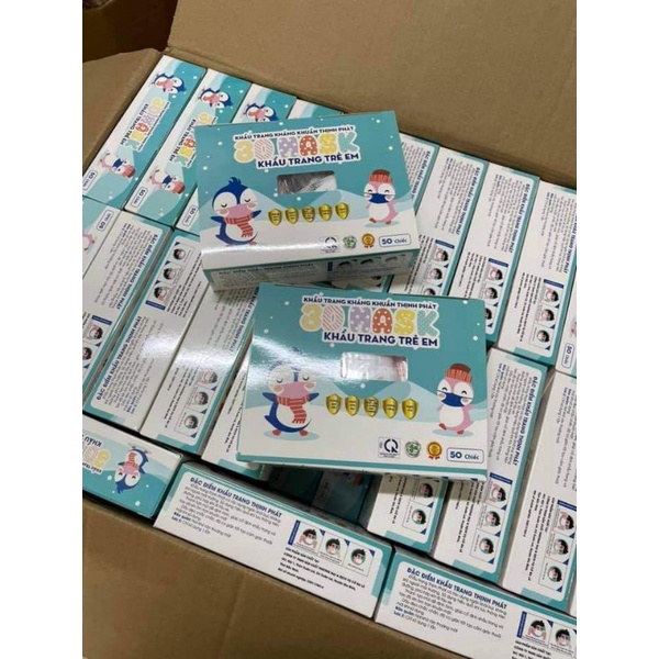 Hộp 50 khẩu trang 3d mark cho bé