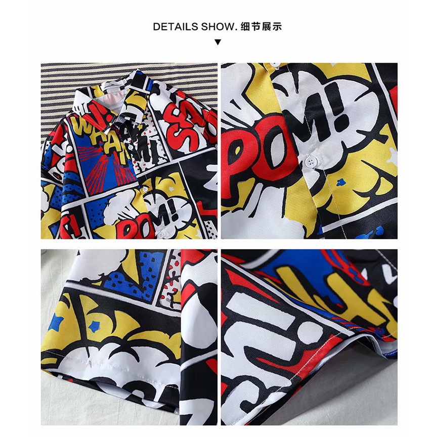 Áo Sơ Mi Nam Tay Dài Họa Tiết Hoạt Hình Phong Cách Hip Hop | BigBuy360 - bigbuy360.vn