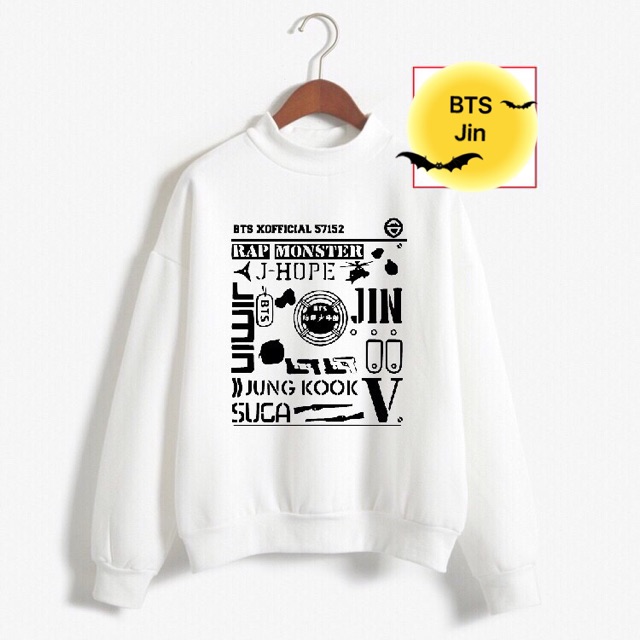 Áo nỉ sweater nam nữ BTS tên nhóm nhạc