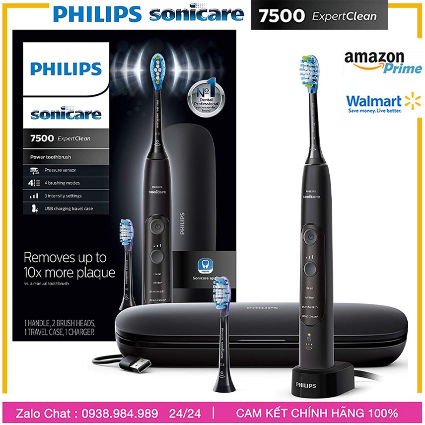 [Sale Sỉ] Bàn Chải Điện Philips Sonicare 7500, Philips Sonicare HX9690/07 ExpertClean 7500, Làm Trắng Răng, nướu