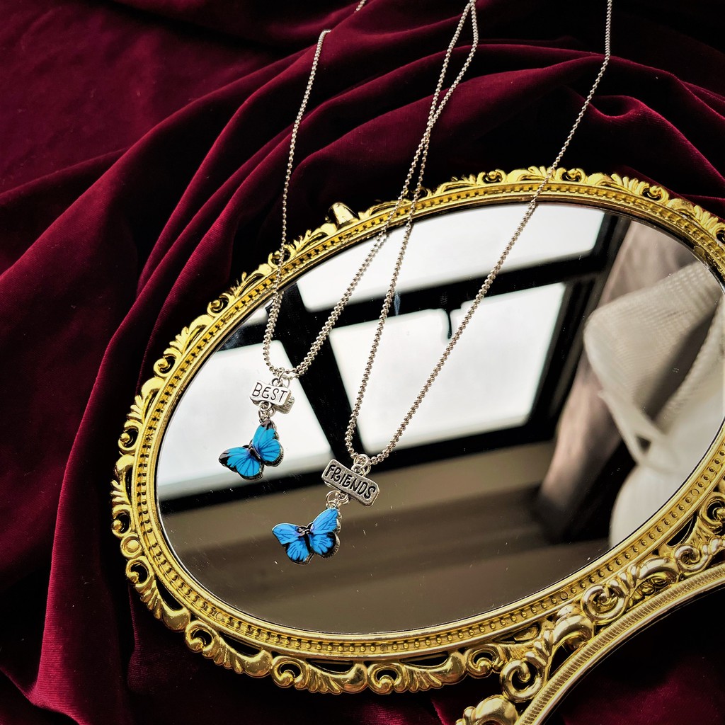 [Xả kho] Vòng cổ bươm bướm xanh phong cách blackpink - dây chuyền đôi phụ kiện trang sức Hades.js