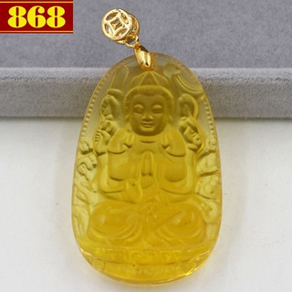 Mặt Thiên Thủ Thiên Nhãn 5 cm pha lê vàng