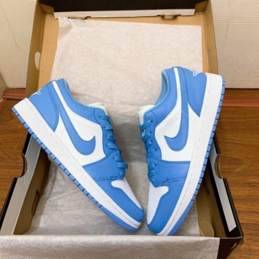 Giày Sneaker Nam Nữ JD1, Giày Thể Thao Nike Jordan UNC Xanh Dương JD1 Đế Khâu Da Cao Cấp