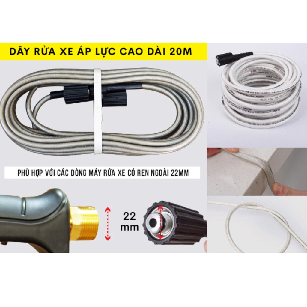 Máy rửa xe mô tơ cảm ứng từ Fujihaia PW96 áp lực cao 130 bar dành cho gia đình, công nghệ Nhật, Bảo hành 18 tháng