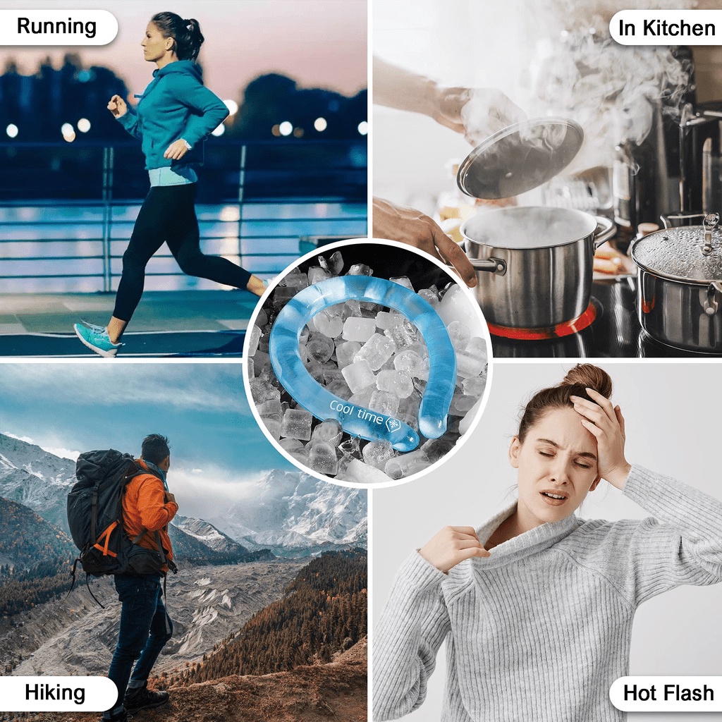 🆕 Vòng đeo cổ giải nhiệt mùa hè COOLTIME Wearable Cooling Neck Wraps for Summer Heat