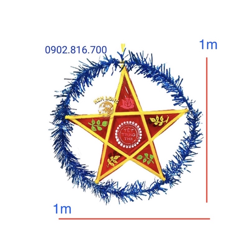 Đồ chơi lồng đèn trung thu truyền thống - Lồng đèn kiếng hình NGÔI SAO size đại 100cm và 80cm tặng 10 đèn cầy
