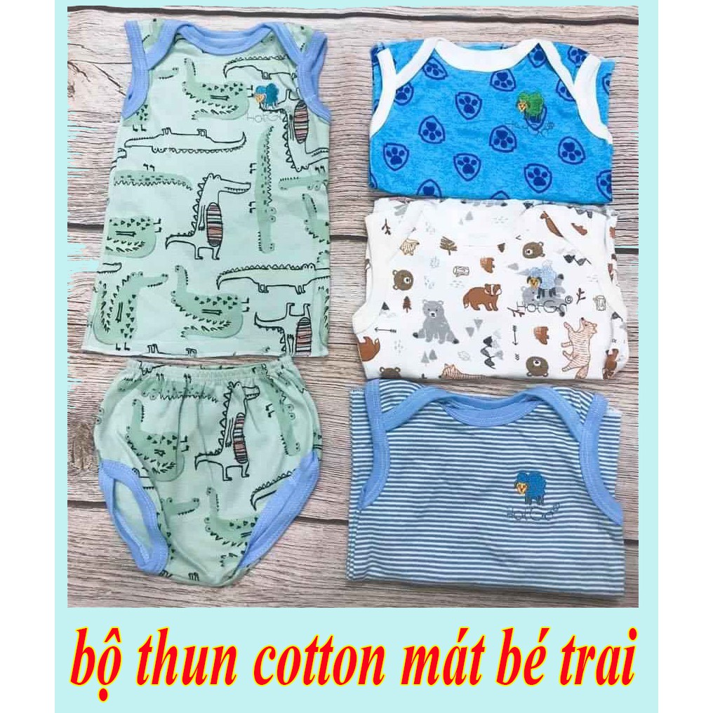 Bộ Thun Mặc Mát Cho Bé Sơ Sinh Hiệu Hotga ( Bé 3-7Kg )