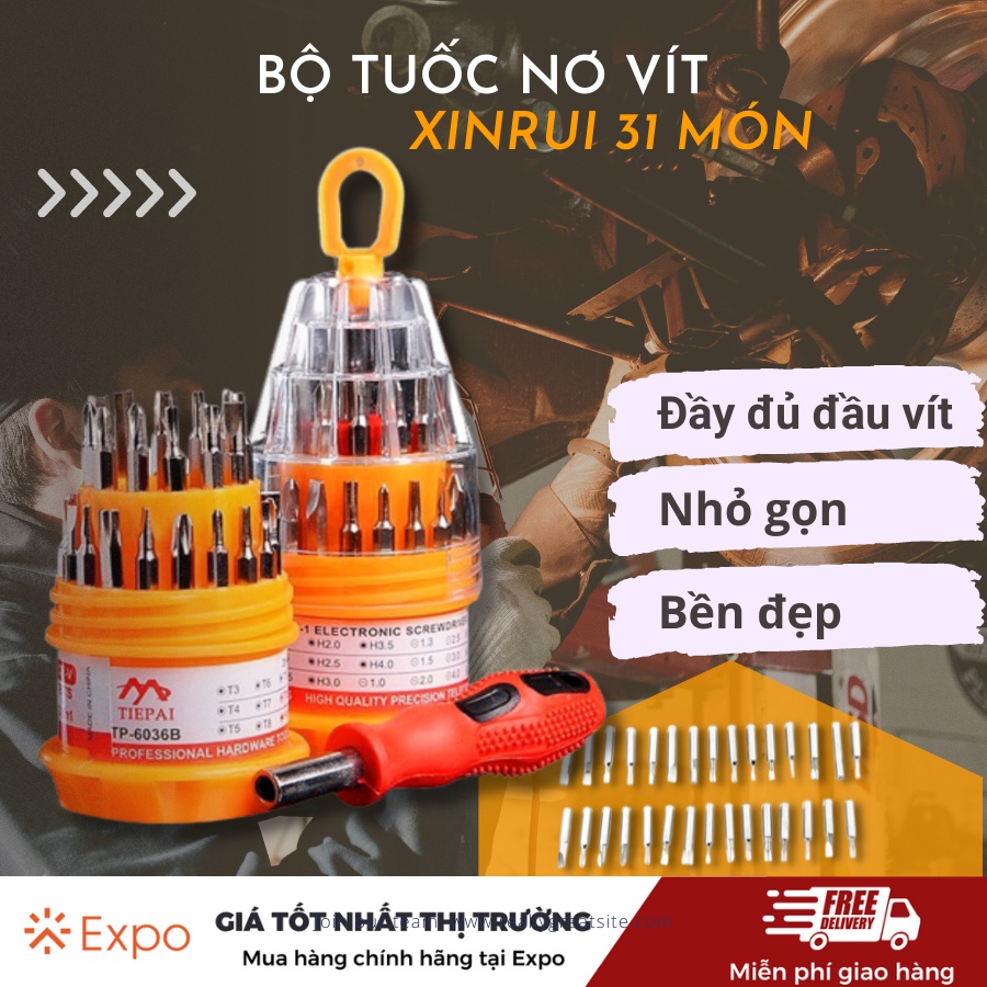 Bộ tua vít đa năng 31 đầu sửa chữa điện thoại, máy tính, đồng hồ, đồ gia dụng có hộp đựng nhỏ tiện dụng Expo Official
