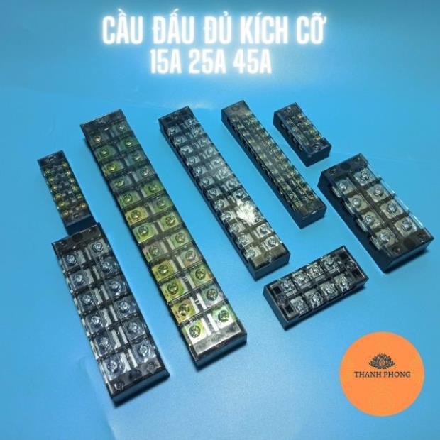 Cầu Đấu Điện Domino Đủ Kích Cỡ 15A 25A 45A 4P 6P 12P