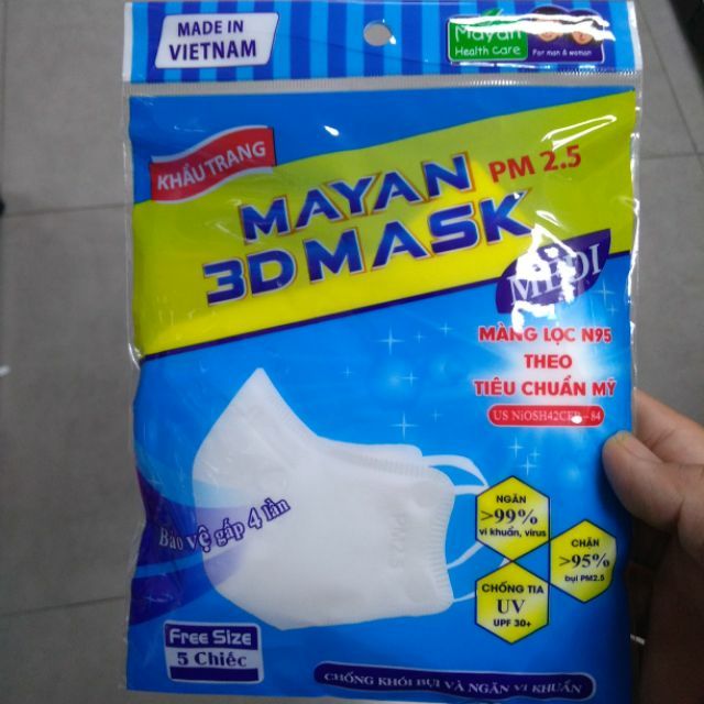Khẩu tranv Mayan 3D mask PM2.5 tieu chuan Mỹ
