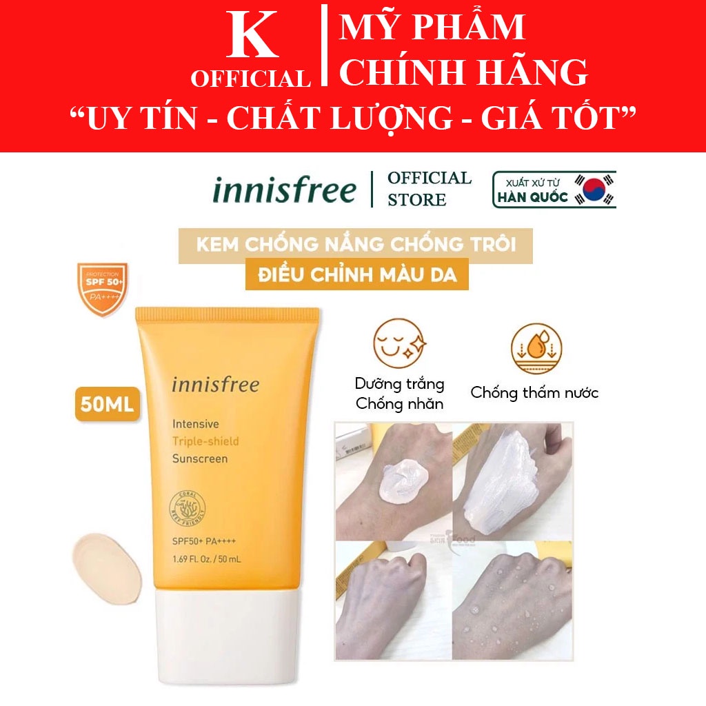 Kem chống nắng Innisfree intensive sunscreen SPF 50+/PA++++ 50ml