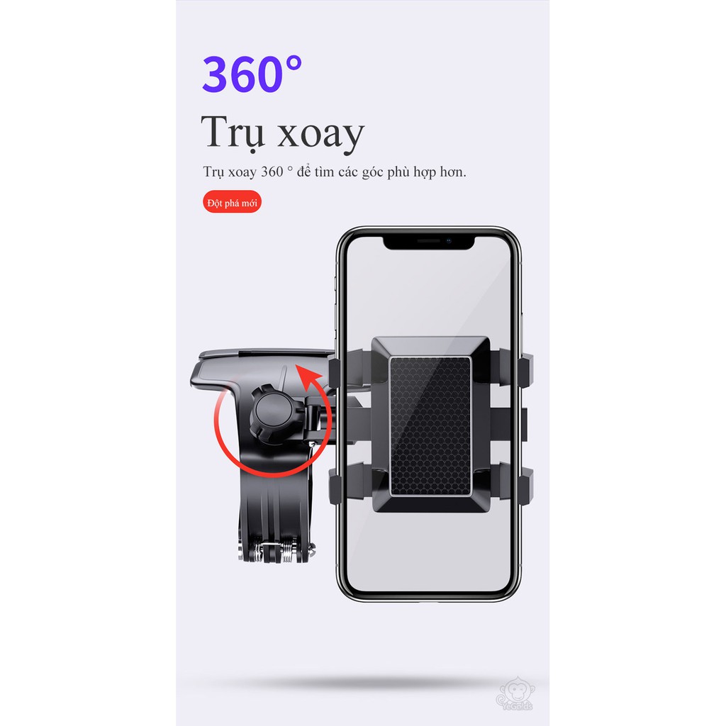 Giá đỡ điện thoại trên ô tô xe máy Khung xoay 1200 độ có bảng treo số điện thoại