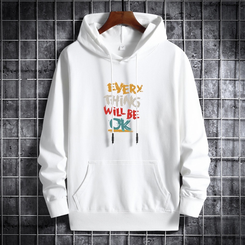 Áo Hoodie Form Rộng In Chữ Phong Cách Hàn Quốc Cho Nam