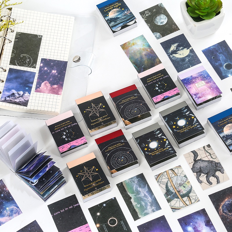 Bộ 50 Sticker Trang Trí Sổ Tay/Sổ Tay Hình Bầu Trời Sao Mini DIY