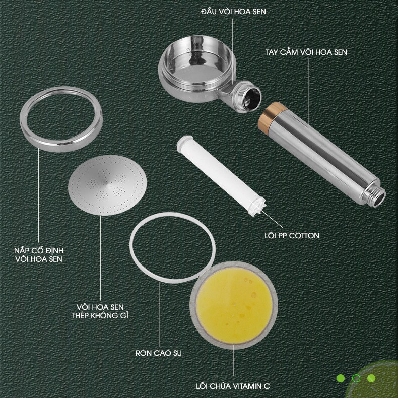 Vòi Hoa Sen Lọc Nước Tăng Áp Chứa Vitamin C