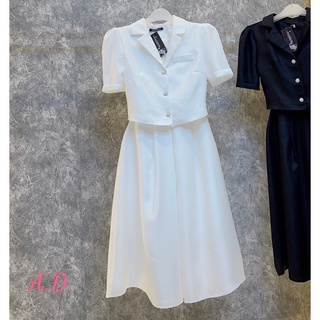 Sét chân váy dài cổ vest