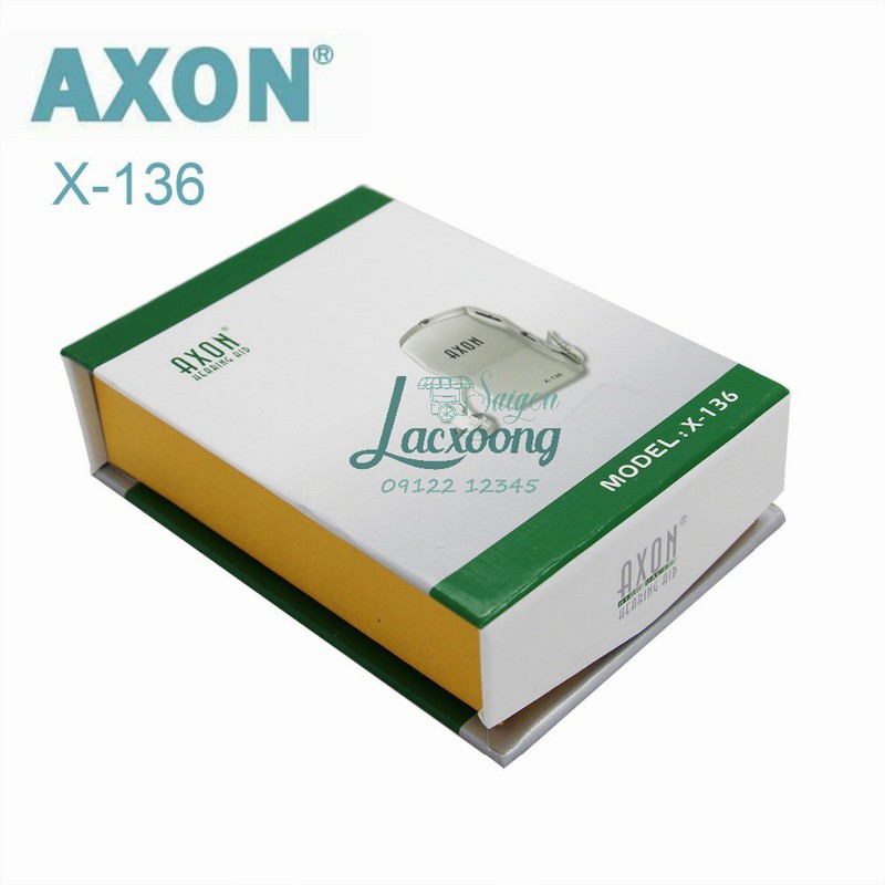 Máy trợ thính có dây nghe 1 tai Axon X136 nghe to rõ đã kèm pin