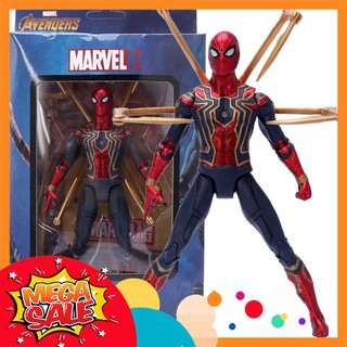 [CÓ SẴN] Mô Hình Spider Man Mô Hình Người Nhện Iron Spider Cao 17cm