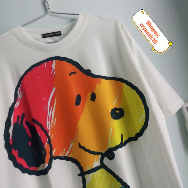 Set áo 3D chó trắng snopy + quần cartoon chó trắng unisex