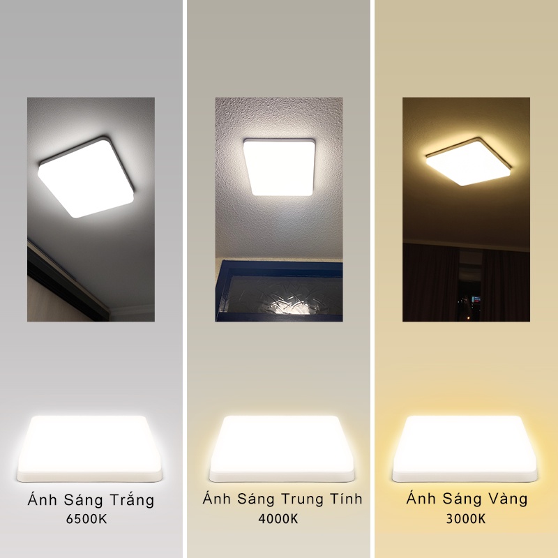 Đèn trần CHUANGYANG hình vuông / tròn cho phòng ngủ / phòng khách siêu sáng 15w 20w 30w 50w