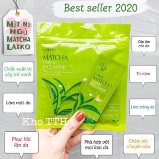 Mặt Nạ Ngủ Trà Xanh Matcha Mud Mask Laikou gói nhỏ 3g