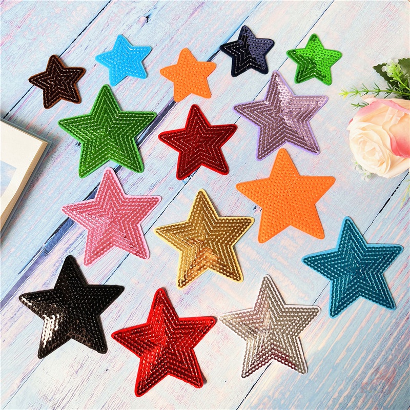 ☸ Sticker Ủi Thêu Hình Ngôi Sao ☸ 1 Cái Tự May Thêu Trên Sắt Trên Huy Hiệu Miếng Vá