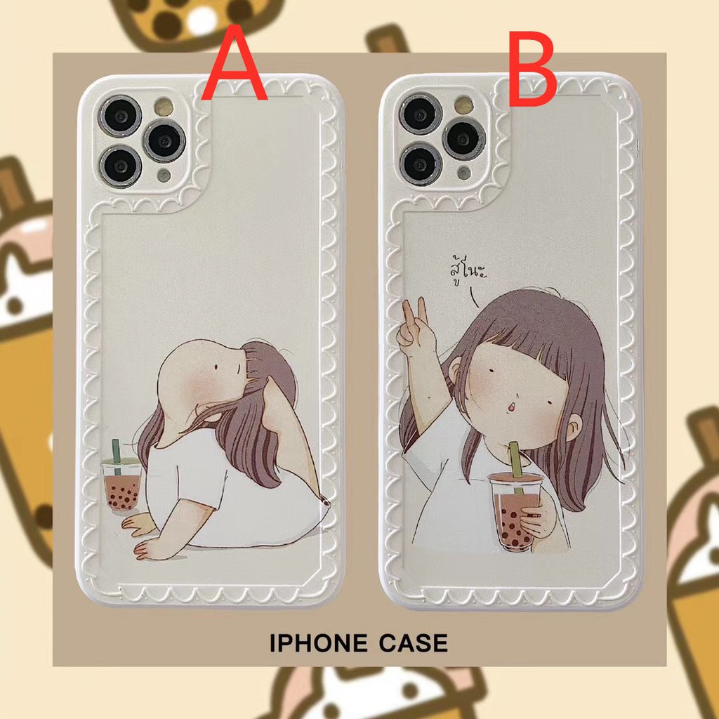 Ốp điện thoại TPU họa tiết hình cô gái dễ thương thời trang cho Iphone 7 8 X Xs Xr Xsmax 11 Pro Promax | BigBuy360 - bigbuy360.vn