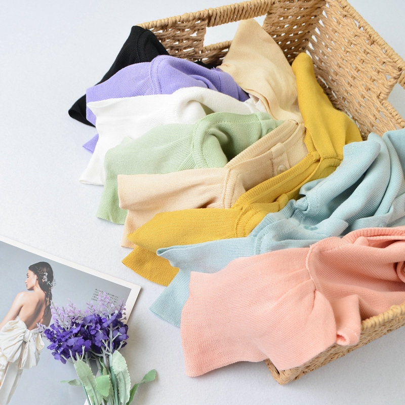 Áo croptop SUXI dệt kim cổ vuông màu sắc đa dạng phong cách Hàn Quốc dành cho nữ