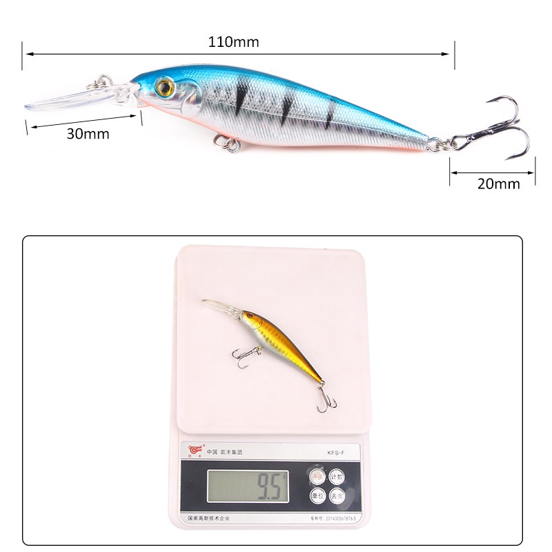 Mồi Giả Câu Cá Nhựa Cứng 11cm/9.5g 3D