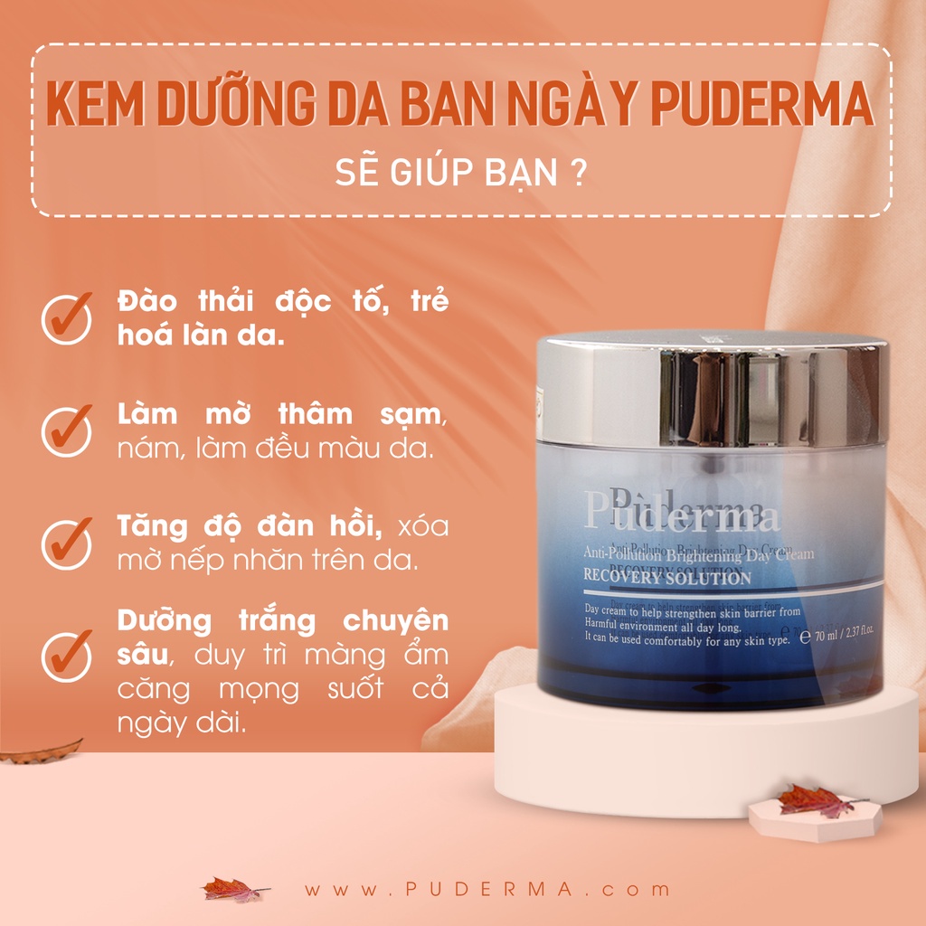 Kem Ngày Puderma Cung Cấp Vitamin Giúp Dưỡng Ẩm Sáng Da, Hỗ Trợ Điều Trị Nám, Làm Săn Chắc Cơ Mặt, Xoá Mờ Nhăn