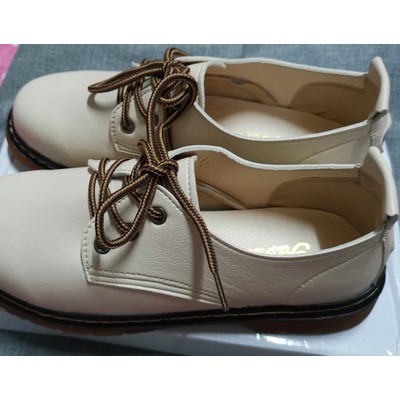 Giày oxford VINTAGE trái tim đế vuông mũi tròn có dây buộc
