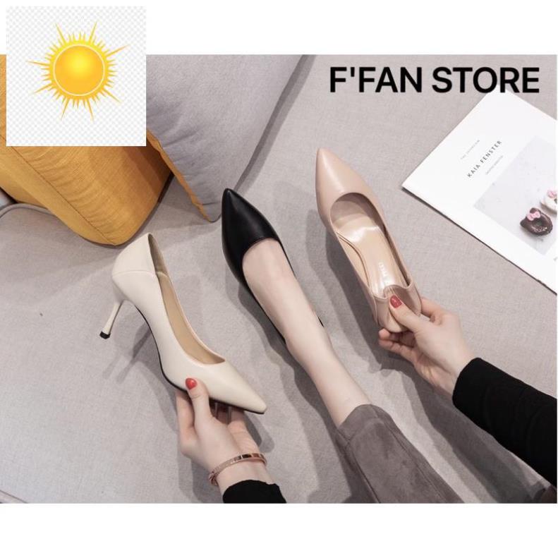 Da Mềm, Đen Trắng sữa Hồng nude Gót Mềm FFAN STORE