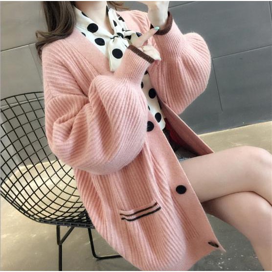 Áo khoác len cardigan nữ dáng dài tay phồng CTP21 mới nhất 2020 | BigBuy360 - bigbuy360.vn
