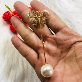 Trâm cài áo đính đá trắng. kt 2 x 7,5cm