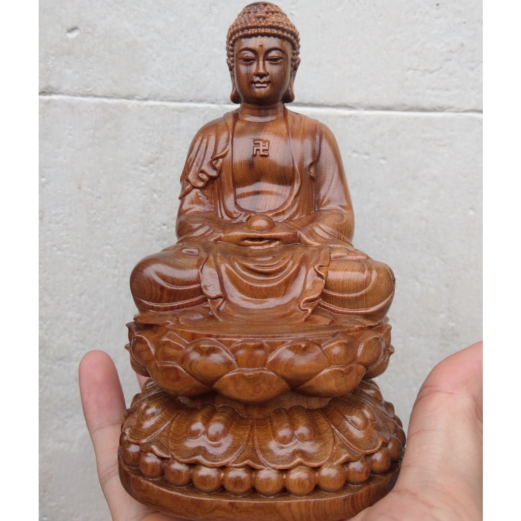 Phật Adida mẫu mới - Gỗ Bach Xanh - Cao 15cm