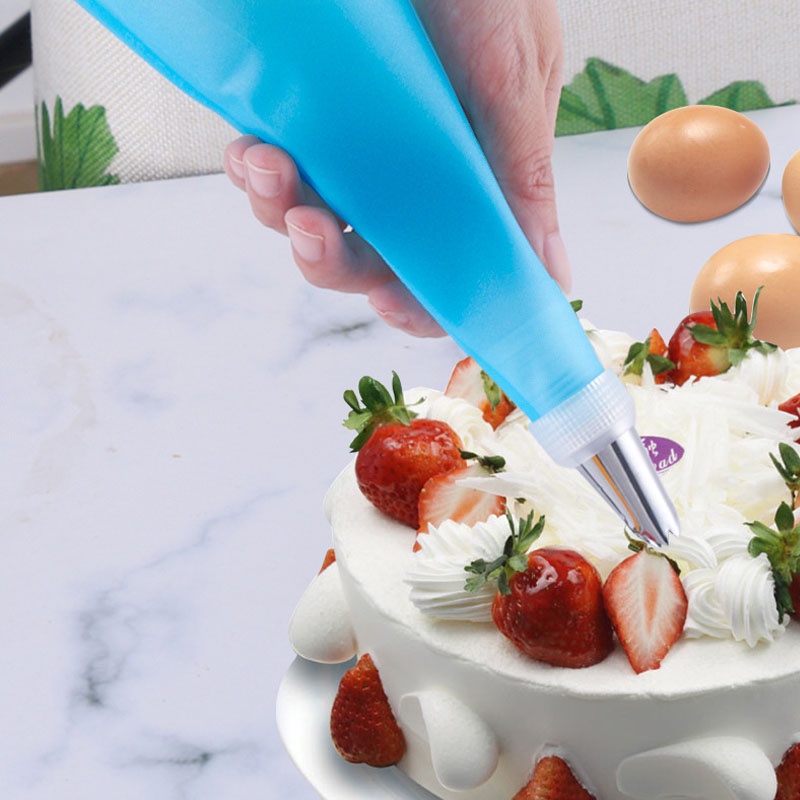 Bộ 6 Đui Bắt Bánh Qui Kem Su, Bắt Hoa Kèm Chốt, Túi Bóp Kem Silicon Đa Năng