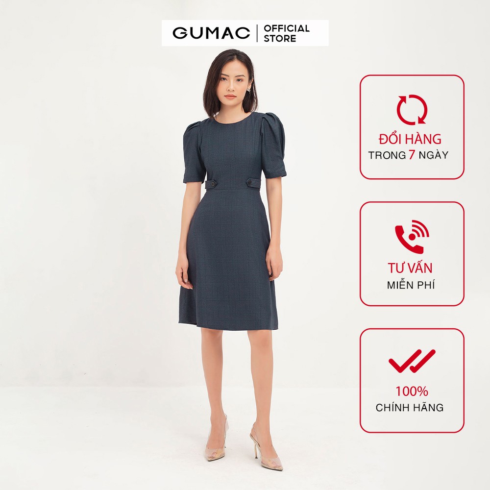 Đầm ôm nữ phối bản eo GUMAC DA1234