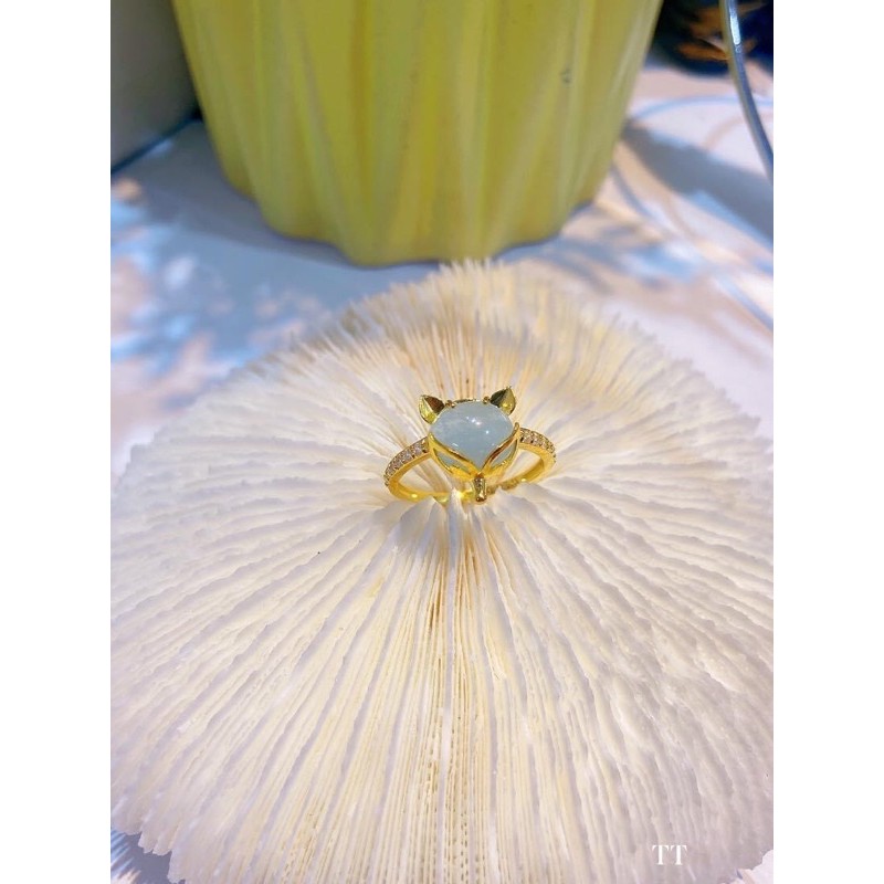 Nhẫn hồ ly baby mẫu mới bọc vàng 10kara