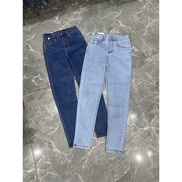Quần jean ôm cạp cao nắp lệch hót