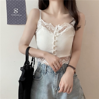 42702 mùa hè áo vest dệt kim ren mới