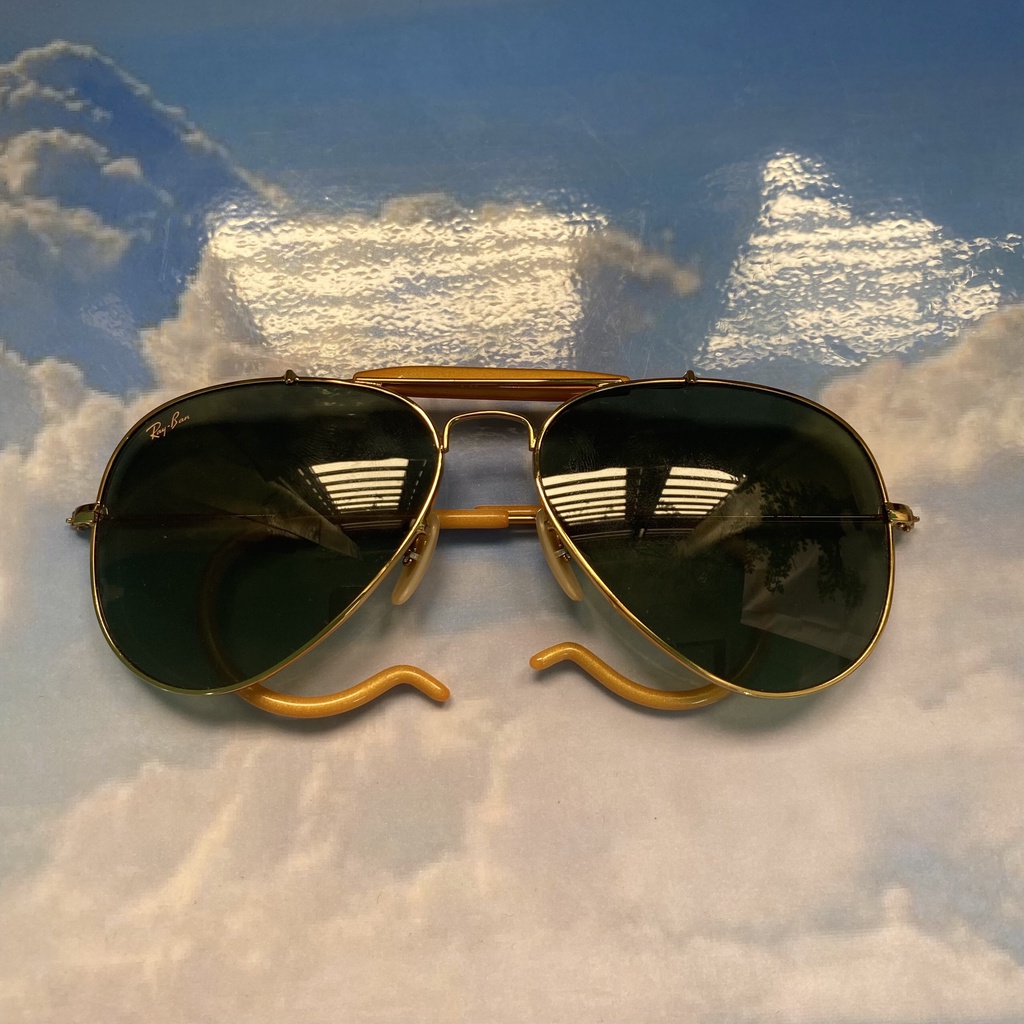 Kính Mát Rayban Mắt Thủy Tinh Gọng Móc Phong Cách Cổ Điển Vintage Cho Nam