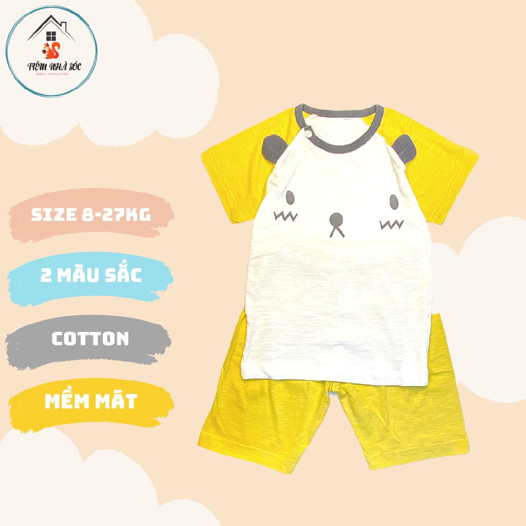 Bộ cộc tay tai gấu 2 màu hãng Minou xuất Hàn size 90 - 140 Tiệm Nhà Sóc