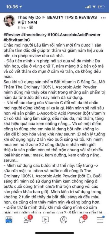 BỘT VITAMIN C THẦN THÁNH THE ORDINARY