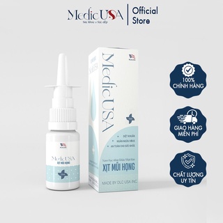 Xịt mũi họng Medic USA hỗ trợ làm sạch, thông thoáng đường hô hấp lọ 15ml XMH - 0001