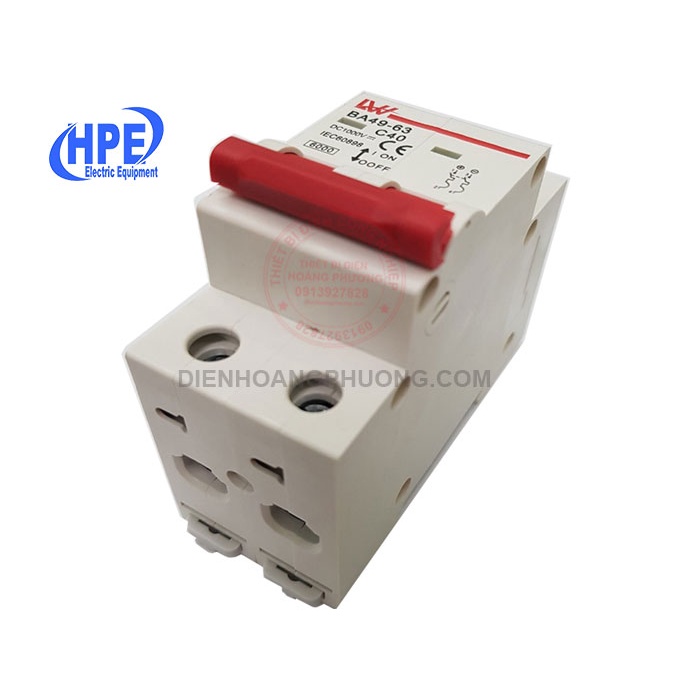 Cầu dao CB ngắt điện năng lượng mặt trời DC 1000V 2p