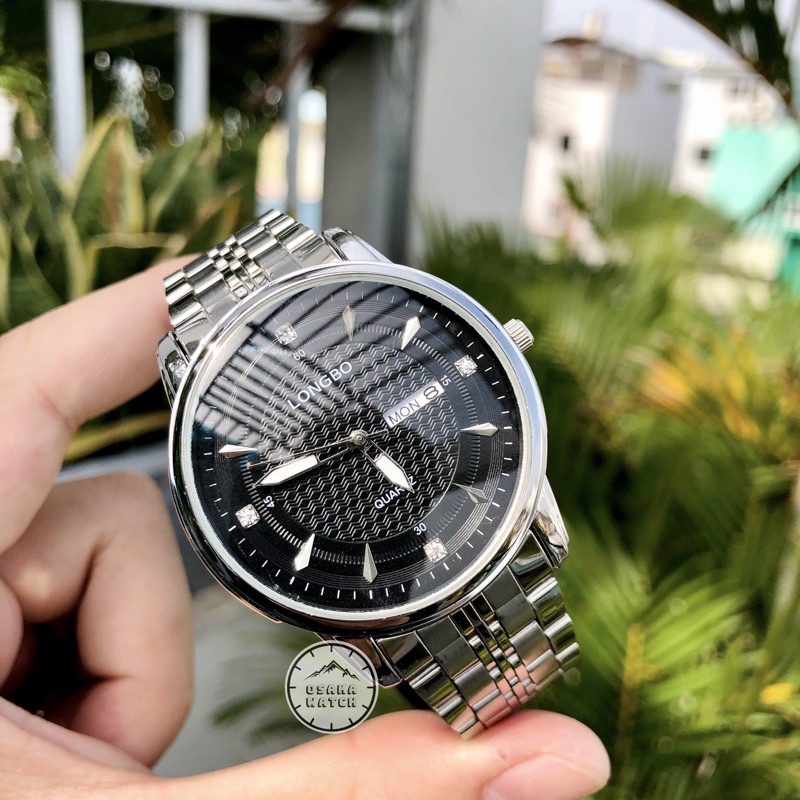 Đồng Hồ Nam Longbo 2 Lịch Ngày Dây Ôm Tay Chống Nước | BigBuy360 - bigbuy360.vn
