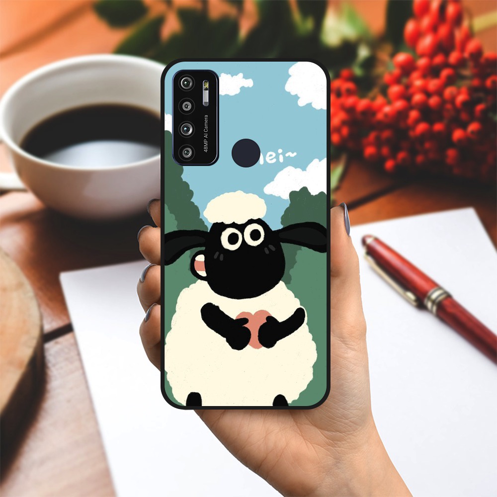 Ốp lưng Vsmart Joy 3/Joy 4/Active 3/Bee 3/Live/...dẻo đen hình Cừu xanh