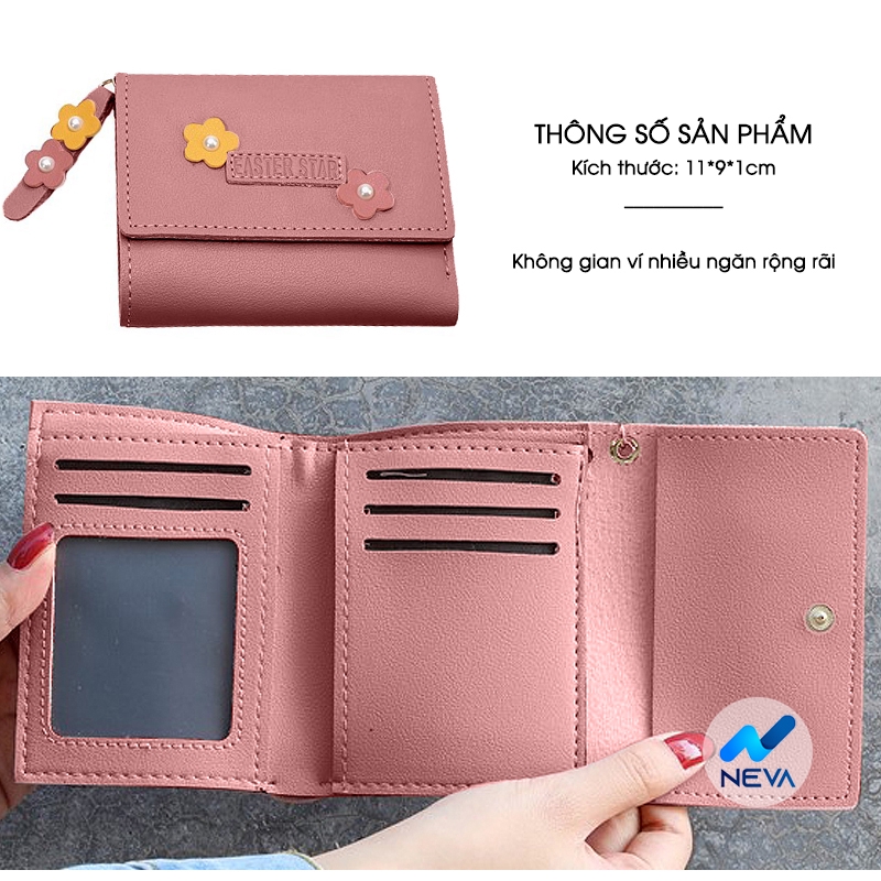 ( MỚI) Ví Nữ MINI Dáng Ngắn Phối Hoa Siêu Xinh NEVA8311 | BigBuy360 - bigbuy360.vn