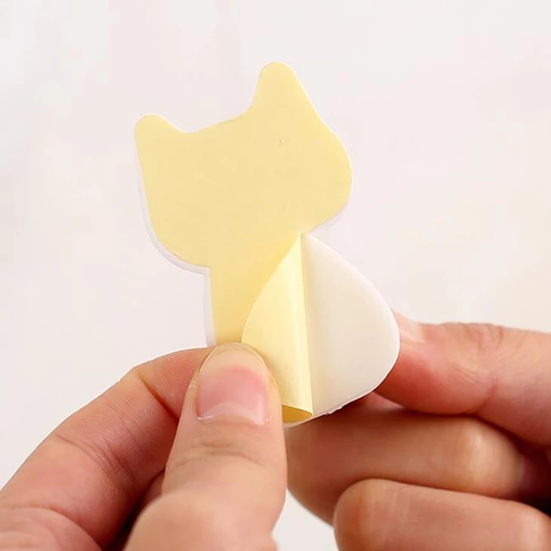 1 Móc Treo Đồ Dán Tường Hình Mèo Hoạt Hình