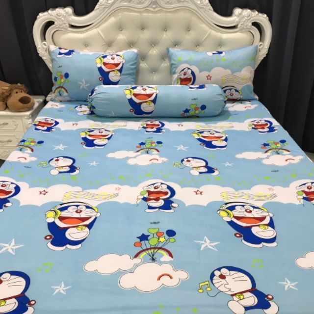Bộ drap thun hàn quốc đôremon cho bé ( 4 màu)